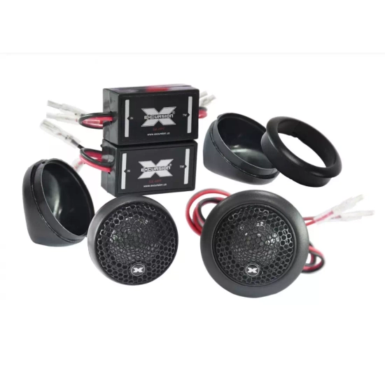 Excursion SX-1S – zestaw 2 tweeterów samochodowych 25 mm (jedwabna kopułka), 4 Ohm, 50/100 W, zwrotnice Plug&Play